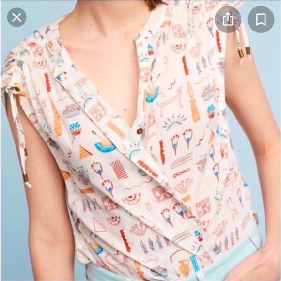 Anthropologie Daniel Kroll hieroglyphic, graphic, print button up shirt - Picture 11 of 12